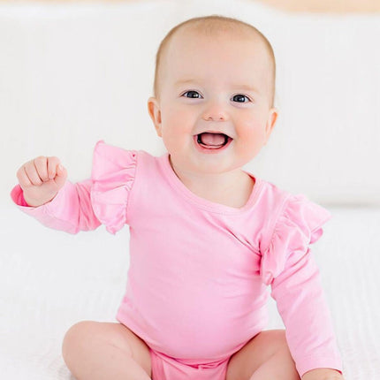 Bubblegum Pink L/S Flutter Bodysuit