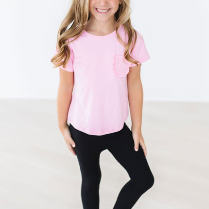 Bubblegum Pink Ruffle Pocket Tee