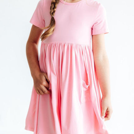 Bubblegum Pink S/S Pocket Twirl Dress
