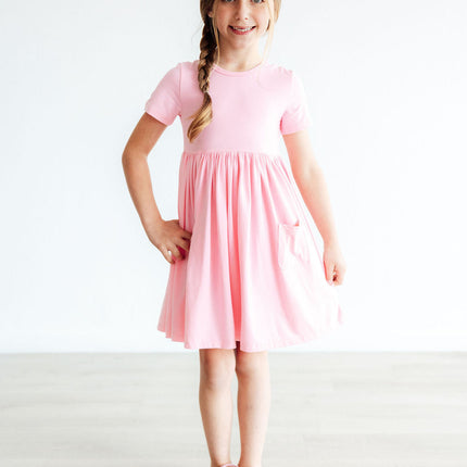 Bubblegum Pink S/S Pocket Twirl Dress