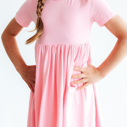 Bubblegum Pink S/S Pocket Twirl Dress