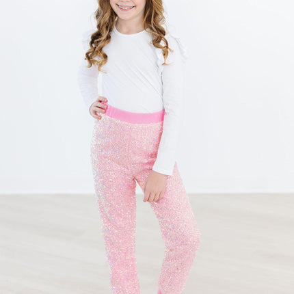 Bubblegum Pink Sequin Joggers