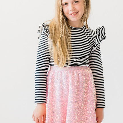 Bubblegum Pink Sequin Twirl Skort