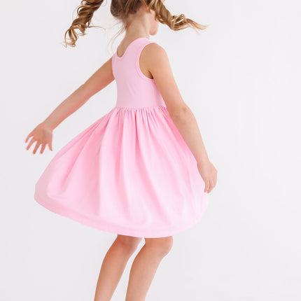 Bubblegum Pink Tank Pocket Twirl Dress