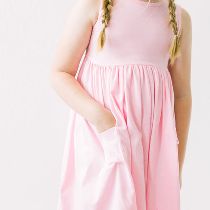 Bubblegum Pink Tank Pocket Twirl Dress