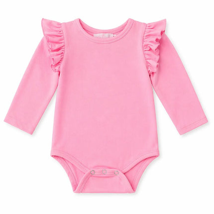 Bubblegum Pink L/S Flutter Bodysuit