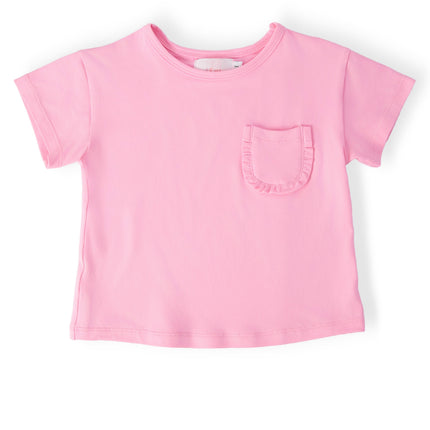 Bubblegum Pink Ruffle Pocket Tee