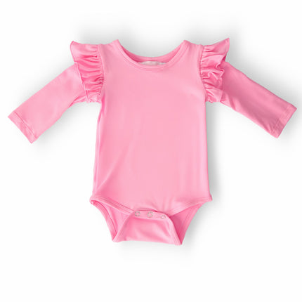 Bubblegum Pink L/S Flutter Bodysuit