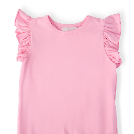 Bubblegum Pink S/S Ruffle Tee
