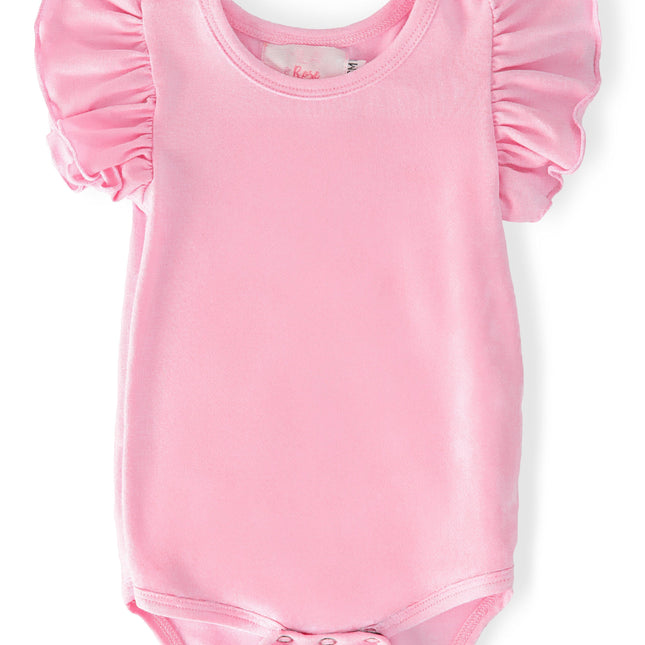 Bubblegum Pink S/S Flutter Bodysuit