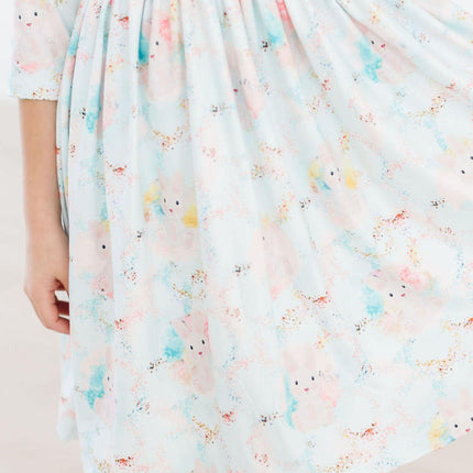 Bunny Dreams 3/4 Sleeve Pocket Twirl Dress
