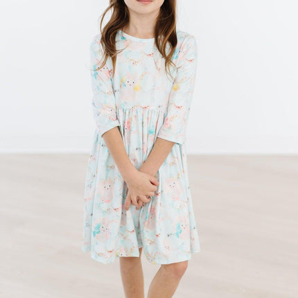 Bunny Dreams 3/4 Sleeve Pocket Twirl Dress