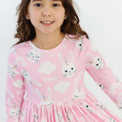 Bunny Love 3/4 Sleeve Pocket Twirl Dress