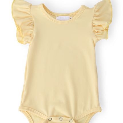 Butter Yellow S/S Flutter Bodysuit