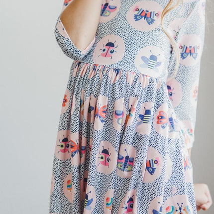 Butterfly Effect 3/4 Sleeve Pocket Twirl Dress