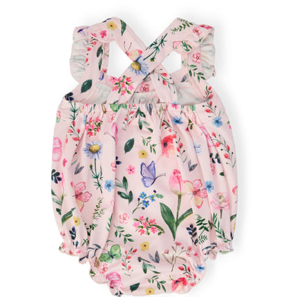 Butterfly Meadows Ruffle Cross Back Romper