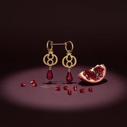 Pomegranate Gold Earrings
