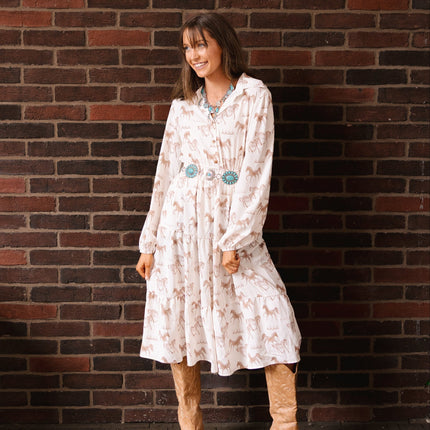 Horse Print Shirt Dress