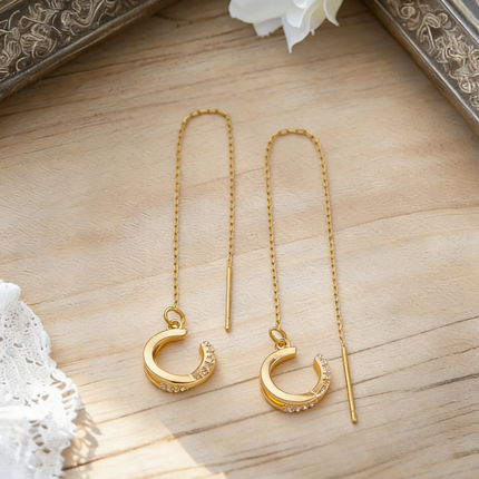 Long Tassel Cross Zircon Ear Cuffs