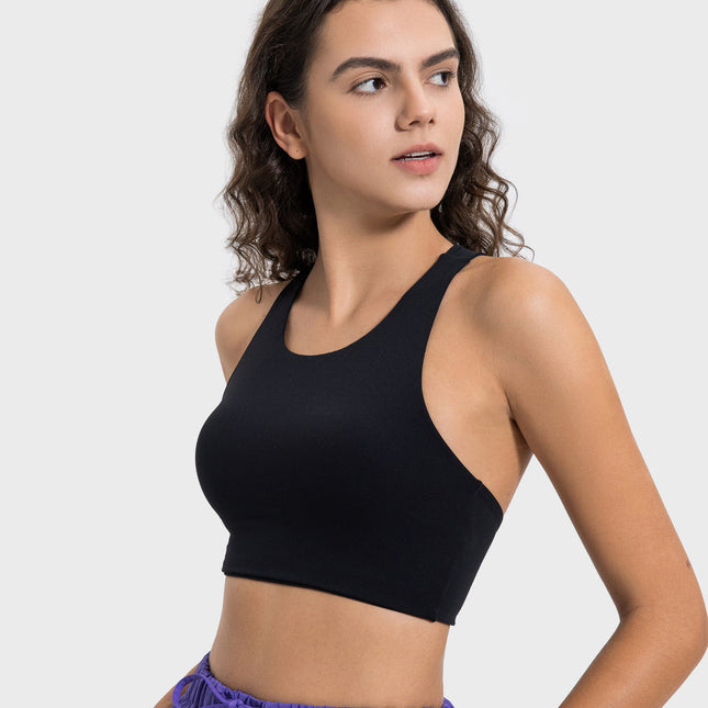 Hello Day Crisscross Back Athletic Crop Top
