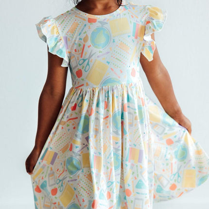 Campus Cutie Flutter Sleeve Twirl Dress