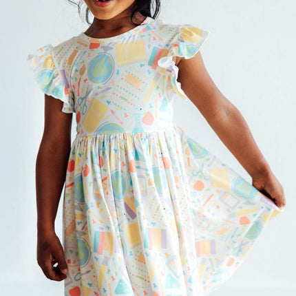 Campus Cutie Flutter Sleeve Twirl Dress
