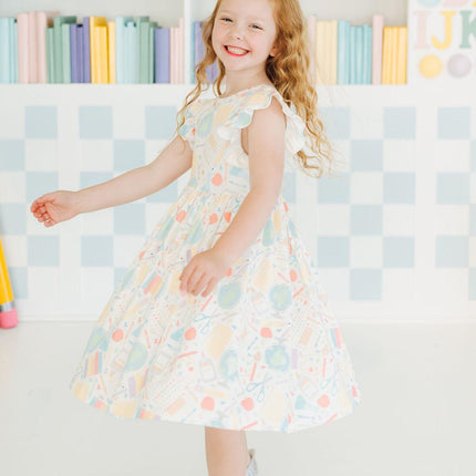 Campus Cutie Flutter Sleeve Twirl Dress