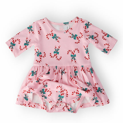 Candy Cane Cutie 3/4 Sleeve Twirl Bodysuit