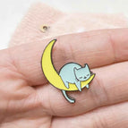 Napping Moon Cat Pin