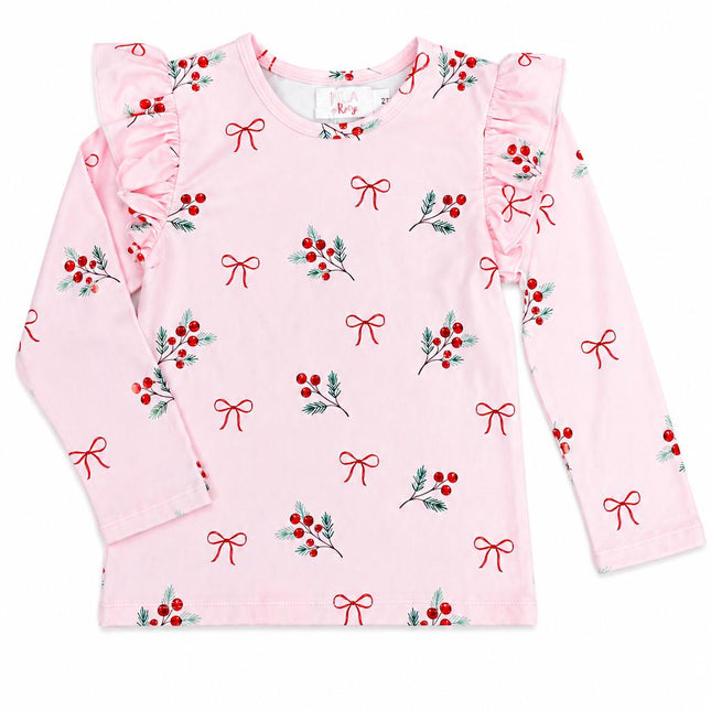 Winter Berries L/S Ruffle Tee