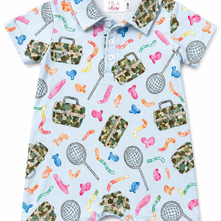 Fishing Snacks Polo Shorty One-Piece