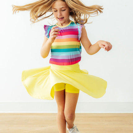 Cheerful Stripes S/S Ruffle Tee