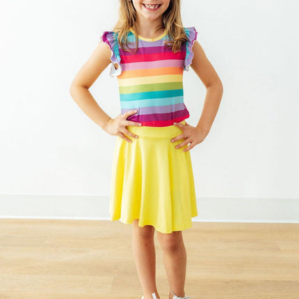 Cheerful Stripes S/S Ruffle Tee