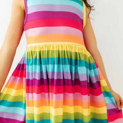 Cheerful Stripes Tank Twirl Dress