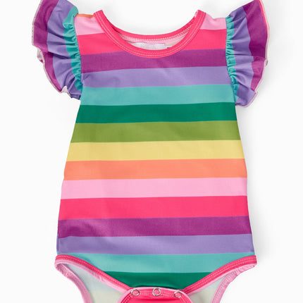 Cheerful Stripes S/S Flutter Bodysuit