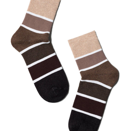 Conte Comfort #7S-47SP(212) - 1 pair Cotton Striped Terry Women's Socks