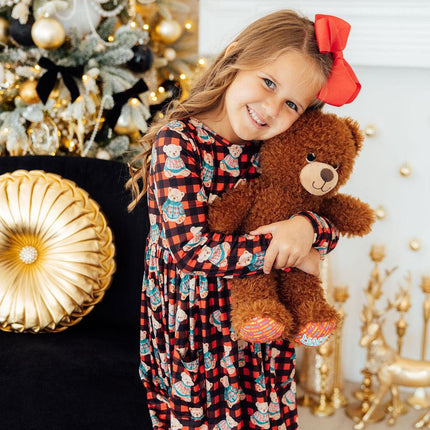 Christmas Bears L/S Pocket Twirl Dress