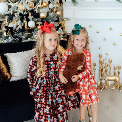 Christmas Bears L/S Pocket Twirl Dress