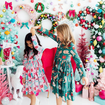 Christmas Cowgirl L/S Pocket Twirl Dress