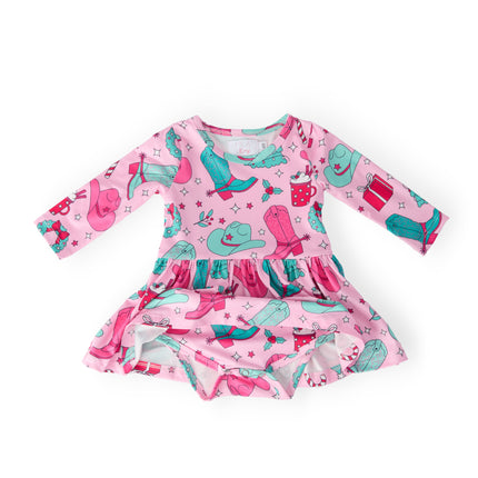 Christmas Cowgirl L/S Twirl Bodysuit