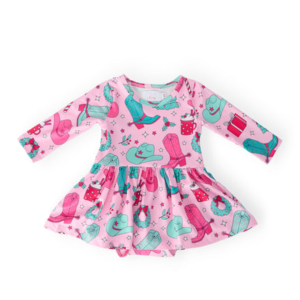 Christmas Cowgirl L/S Twirl Bodysuit