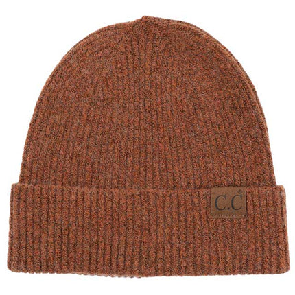 C.C Soft Recycled Fine Yarn Cuff Beanie Hats