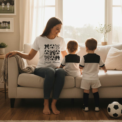 Soccer Mama Graphic T-Shirt 100% Ring Spun Cotton Women's Casual Tee - Shaketea