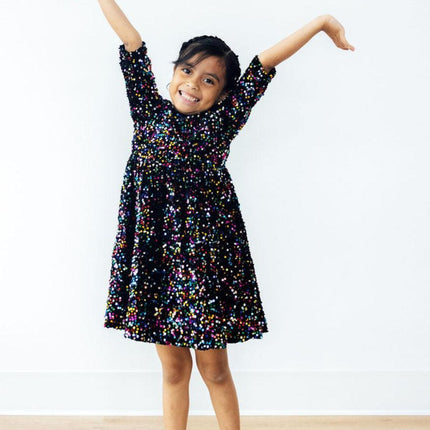 Confetti Velvet Sequin Dress