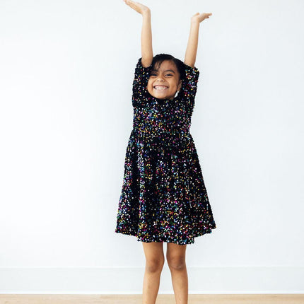 Confetti Velvet Sequin Dress