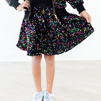 Confetti Velvet Sequin Twirl Skort