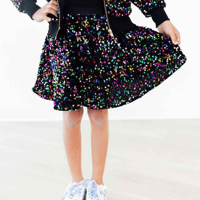 Confetti Velvet Sequin Twirl Skort