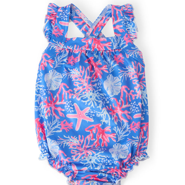 Coral Cove Ruffle Cross Back Romper - Dashing Nova