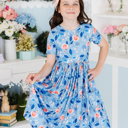 Country Blooms S/S Pocket Twirl Dress