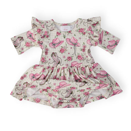 Cowgirl Cutie 3/4 Sleeve Flutter Twirl Bodysuit